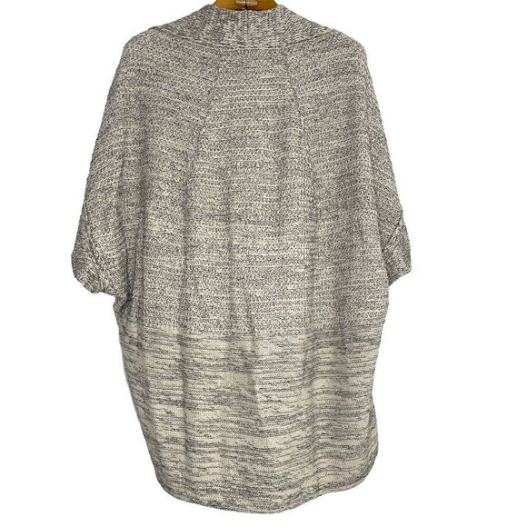 ZARA Knit oversized open knit gray white marled sweater Sz: M - Picture 2 of 4